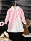 Adorable girls knit set in a stylish design perfect for spring and autumn The soft knit fabric ensures ultimate comfort for everyday wear