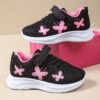 Adorable kids butterfly print sneakers with lightweight EVA soles perfect for running and playing