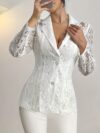 Springtime Chic Womens Elegant Suit Jacket in versatile color perfect for spring and summer occasions
