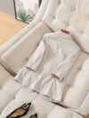 Womens elegant white blazer perfect for spring and summer offering a chic and comfortable fit Versatile jacket to elevate your style