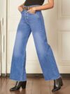 Newness Effortless Chic Straight Leg Jeans with Raw Hem A flattering pair of straight leg jeans in premium denim featuring a trendy raw hem