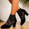 Newness Midnight Bloom Lace Ankle Boots Elevate your style with these versatile chic lace ankle boots perfect for any occasion