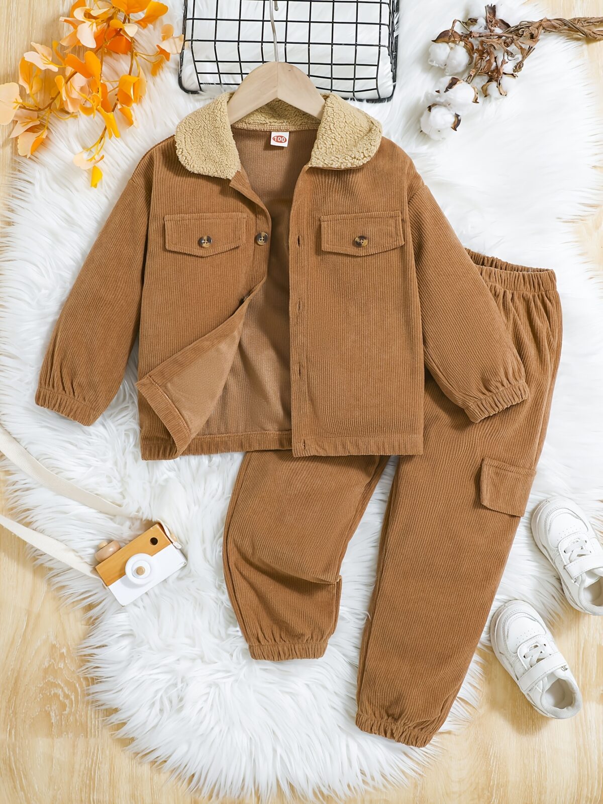 Newness Cozy Champ Boys Fleece Jacket and Pants Set A stylish and cozy fleece jacket and pants set for boys aged 12 and under perfect for autumn and winter adventures The machine washable set is shown in a trendy design offering both comfort and style