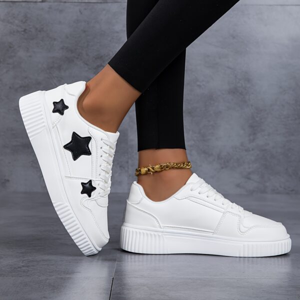Newness Chic Star Pattern Sneakers Elevate your style with these chic comfortable sneakers perfect for any occasion Featuring a stylish star pattern design