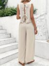 The Newness Riviera Navy Two Piece Set A stylish and comfortable navy blue two piece outfit perfect for spring and summer The image shows a model wearing the complete set