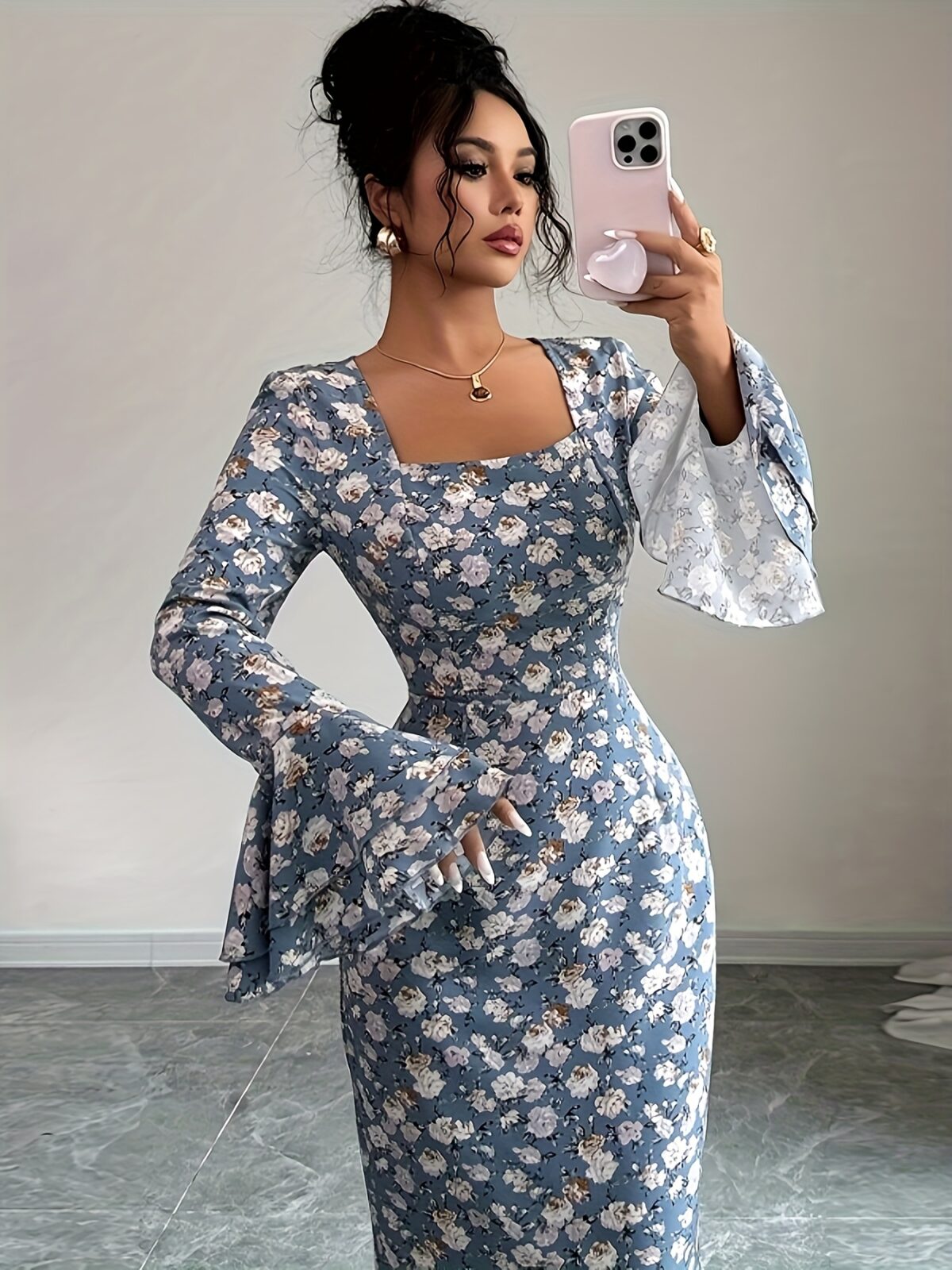 The Newness Casablanca Floral Print Maxi Dress a stunning floor length dress adorned with a vibrant floral print perfect for any occasion