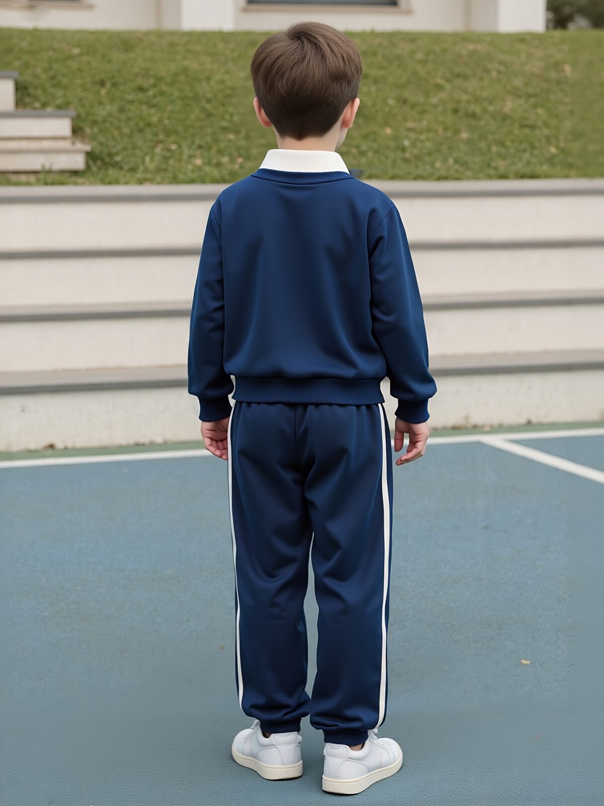 Cool Crew Boys Two Piece Hoodie and Jogger Set Trendy star and letter print hoodie with white trimmed joggers Perfect for active boys