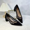 Newness Chic Polka Dot Block Heels Elevate your style with these modern and chic polka dot block heels perfect for any occasion