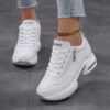 Newness thick soled casual shoes in a stylish neutral color showcasing the comfortable design and subtle height boost