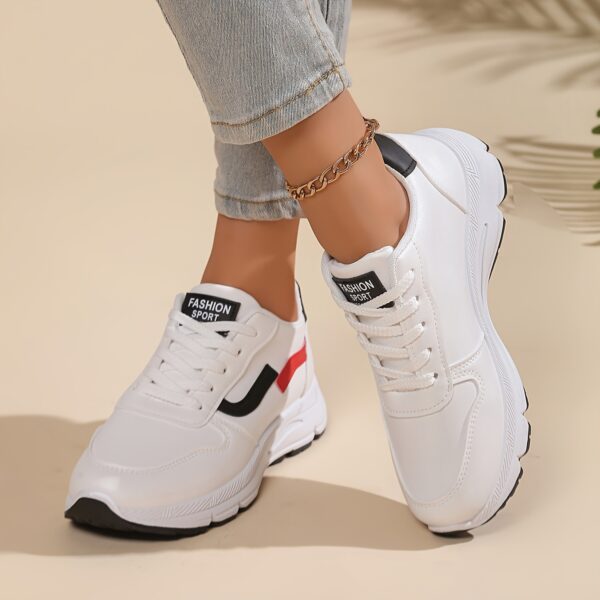 Newness City Chic White Accent Sneakers Modern white sneakers with stylish accents perfect for any occasion