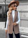 Newness City Chic Houndstooth Sleeveless Suit Jacket A stylish houndstooth sleeveless jacket perfect for layering over dresses or blouses during FallWinter Versatile and chic