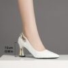 Newness Sculptural White Stiletto Mules Chic white stiletto mules perfect for elevating any outfit Modern design sculpted heel