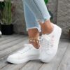 Newness Aria Butterfly Lace Up Sneakers in white showcasing delicate butterfly detailing and comfortable design Perfect for any occasion