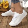 Newness Cloud Comfort Wide Fit Sneakers White sneakers with breathable lining and EVA sole showcasing their wide fit design for ultimate comfort
