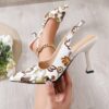 Newness Casablanca Floral Stiletto Heels Elevate your style with these modern and chic floral stiletto heels perfect for any occasion