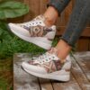 Casablanca Ethnic Platform Sneakers by Newness Chic and comfortable platform sneakers with ethnic detailing perfect for any occasion