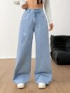 Casablanca Embroidered Wide Leg Pants in luxurious rayon blend effortlessly chic for weekend casual