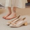 Newness Celestial Sparkle Floral Rhinestone Pumps Elevate your style with these dazzling floral rhinestone pumps perfect for weddings and special occasions Close up showcasing intricate floral detail and sparkling rhinestones