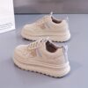 Newness Elevated Style Chunky Platform Sneakers with Arch Support Stylish chunky platform sneakers in white showcasing the arch support and overall design Perfect for adding a fashionable and comfortable edge to any outfit