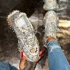Newness Nova Sparkle Rhinestone Platform Sneakers Elevate your style with these chic durable platform sneakers featuring dazzling rhinestones Perfect for any occasion