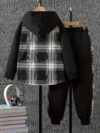 Stylish boys color block set perfect for autumn adventures Features a hoodie and pants in a trendy color block design Ideal for outdoor play