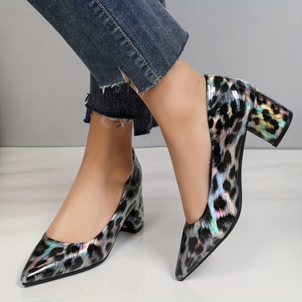 Newness Fierce Red Leopard Block Heel Pumps: These chic pumps feature a striking red leopard print and a comfortable block heel, perfect for any occasion.