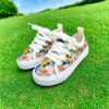 Adorable girls floral canvas shoes with breathable fabric and soft sole perfect for spring Available in sizes 1 12