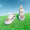 Adorable girls floral canvas shoes with breathable fabric and soft sole perfect for spring Available in sizes 1 12