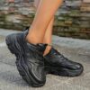 Newness Metropolitan Black Platform Sneakers Elevate your style with these chic and comfortable black platform sneakers perfect for any occasion