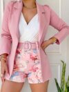 Stylish womens light pink floral print blazer perfect for office or casual wear Springfall must have