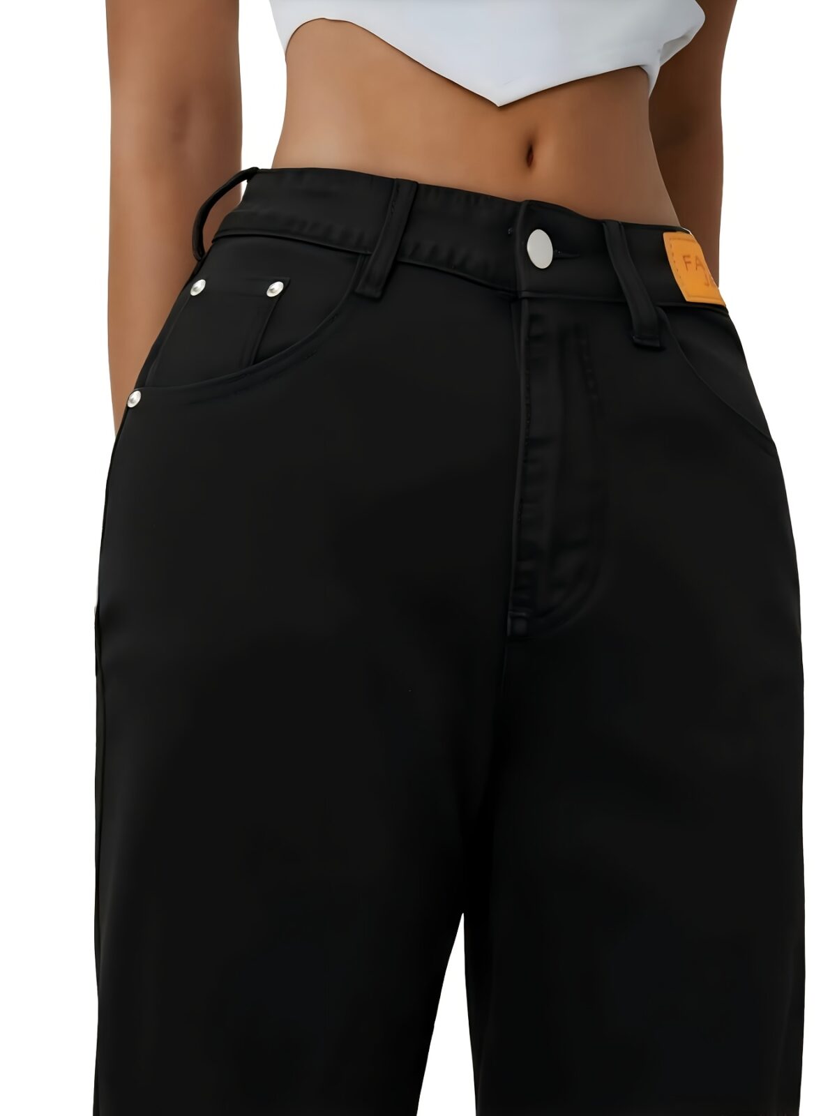 Newness Essential Black Wide Leg Jeans Flattering wide leg silhouette comfortable fit perfect for any occasion