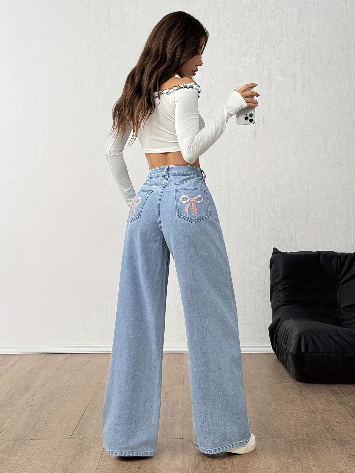 Casablanca Embroidered Wide Leg Pants in luxurious rayon blend effortlessly chic for weekend casual