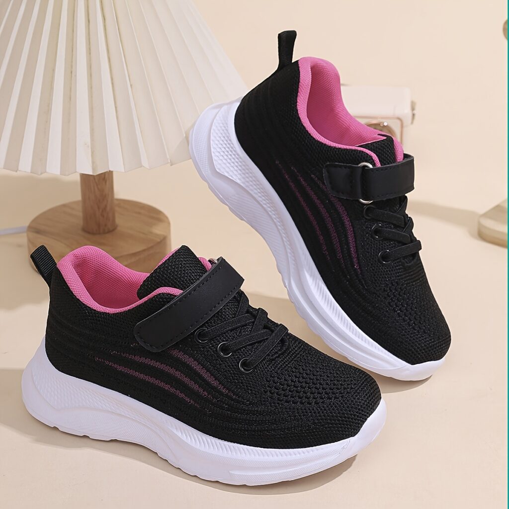 Twinkle Toes Girls' Lightweight Breathable Sneakers: Pink sneakers for girls, perfect for active play. Comfortable and stylish, these shoes feature a soft EVA sole and breathable design.
