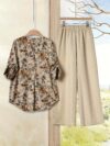 Effortlessly chic Casablanca floral print blouse and wide leg pants set from Newness Perfect for spring
