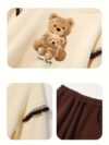 Newness girls teddy bear set Soft pink sweatshirt and pants loose fit perfect for cuddles and playtime