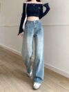 Santorini Vintage Wide Leg Jeans in a flattering wide leg style made from premium denim Shown in a stylish setting