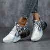 Womens CloudKnit Breathable Knit Sneakers by Newness in white showcasing the comfortable knit upper and modern design Perfect for everyday wear