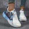 Womens CloudKnit Breathable Knit Sneakers by Newness in white showcasing the comfortable knit upper and modern design Perfect for everyday wear