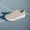 Newness Womens Elevated Edge Platform Sneakers Comfortable breathable and stylish platform sneakers in white showcasing the platform sole and breathable fabric
