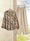 Effortlessly chic Casablanca floral print blouse and wide leg pants set from Newness Perfect for spring