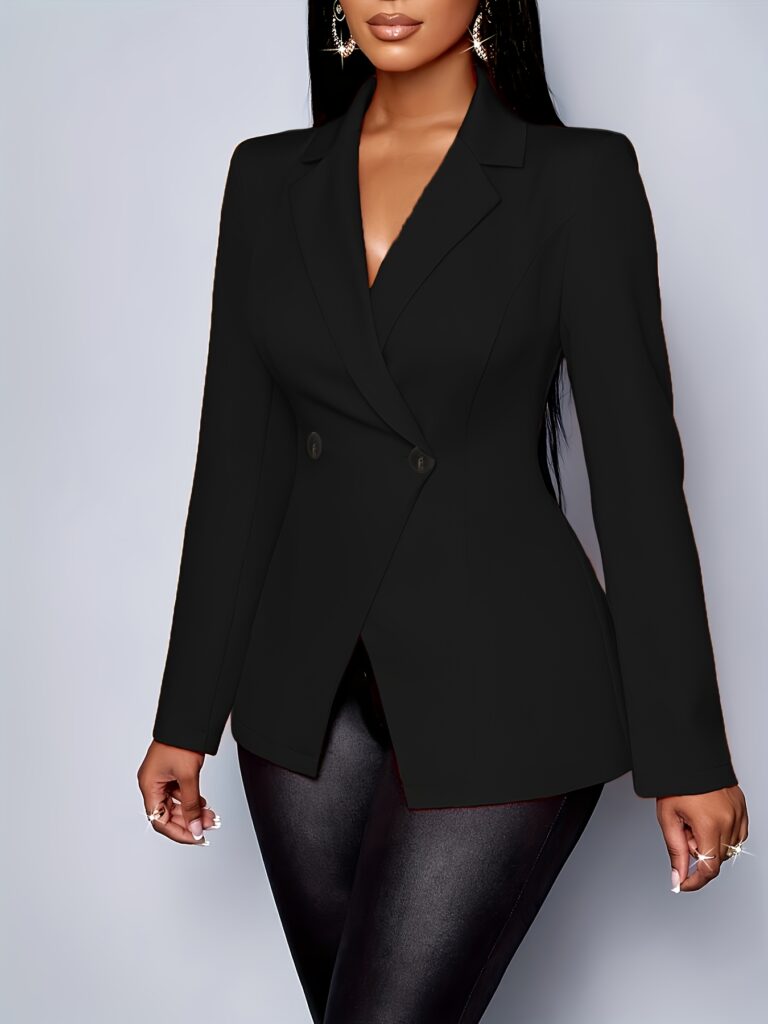 Vibrant orange women's winter blazer, elegant style, perfect for spring, fall, commuting, parties, and Valentine's Day.