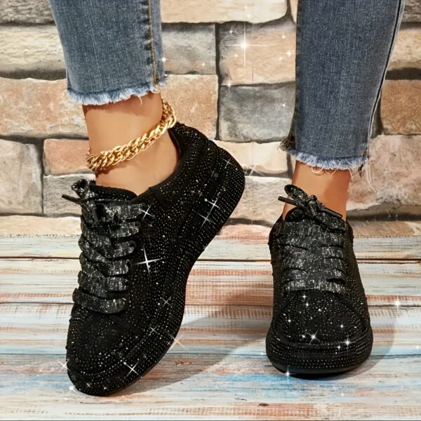 Newness Nova Sparkle Rhinestone Sneakers Shine bright with these versatile chic rhinestone sneakers perfect for any occasion