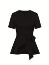 The Newness Cairo Tie Bow Two Piece Set A sophisticated modern two piece outfit featuring a stylish tie bow detail perfect for any occasion