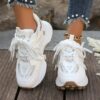 Newness Dubai Chic Womens Platform Sneakers Elevate your style with these versatile sporty and chic platform sneakers Perfect for any occasion
