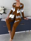 The Newness Riviera Chevron Knit Set A stylish three piece outfit in a flattering chevron knit pattern Perfect for any occasion this versatile set effortlessly blends chic style with ultimate comfort
