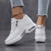 Newness thick soled casual shoes in a stylish neutral color showcasing the comfortable design and subtle height boost