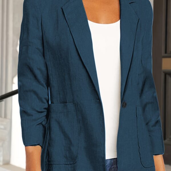 Flattering plus size Autumn Chic blazer in a rich fall color showcasing its versatile style and comfortable fit Perfect for fall and winter