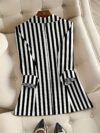 Newness City Chic Womens Elegant Striped Blazer a stylish striped blazer perfect for spring and fall offering comfort and sophistication