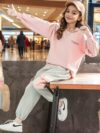 Adorable girls playful dolphin print suit in a comfortable loose fit perfect for spring and fall