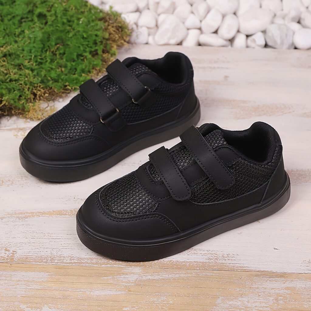 Newness AirStride Kids Breathable Mesh Casual Sneakers in multiple colors, showing kids wearing the sneakers during various activities.